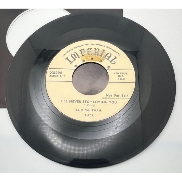 Slim Whitman I'll Never Stop Loving You / Take You Back Again 45 Country Promo - Picture 4 of 6